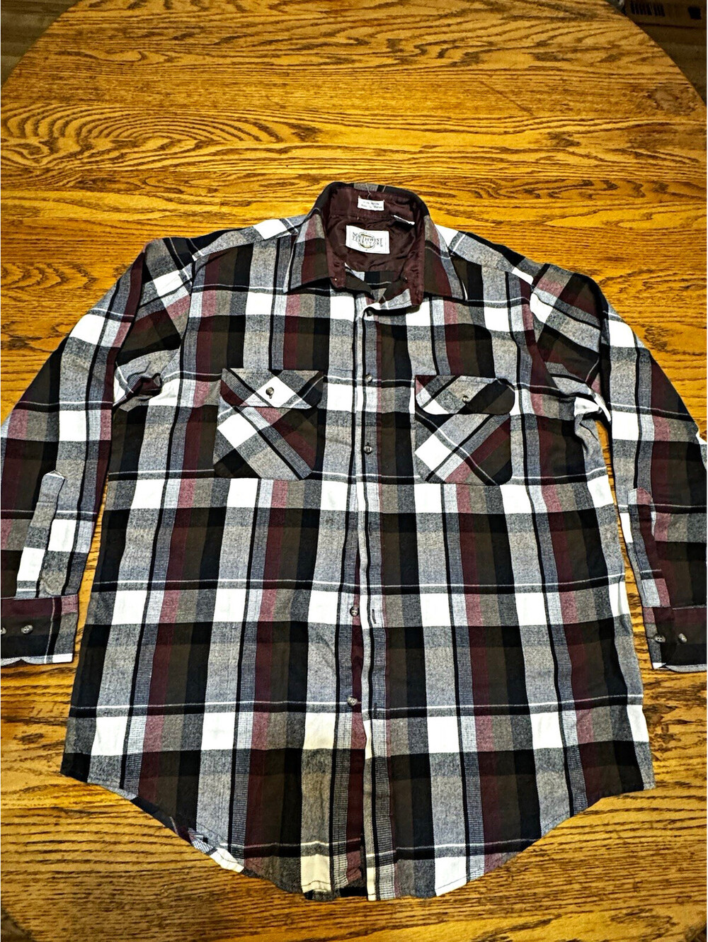 Vintage 80s Northwest Territory Plaid Flannel Shirt XL Tall Acrylic Korea Grunge